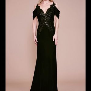 Tadashi Shoji Palawan Embroidered Crepe Gown